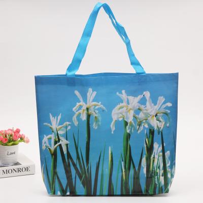 China Cheap Handled Tote Bags Custom Printed Recyclable Non Woven Fabric Shopping Bags With Logo for sale