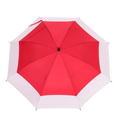 China Minimalist Personalized Two Color Umbrella Red White Opening And Closing Automatic UV Protection Travel Umbrella for sale