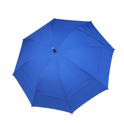 China New Style Minimalist Elegant Blue Double Pose Upright Windproof Automatic Umbrella With Logo Printing for sale