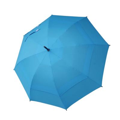 China Factory Price Minimalist 23 Inch Windproof Double Canopy Umbrella Sky Blue Double Layer Straight Outdoor Travel Umbrella for sale