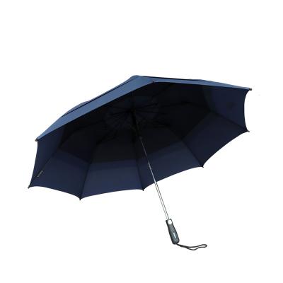 China Sale 2 Times Umbrella Windproof Narrow Open Semi Automatic Rainproof Strong Warm Minimalist Windproof Umbrella For Business Gift for sale