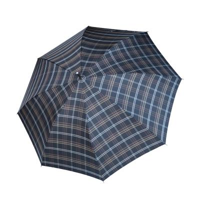 China 2022 New Design Minimalist Black Coffee Plaid Outdoor Travel Straight Single Layer Umbrella Custom Umbrella For Logo Printing for sale