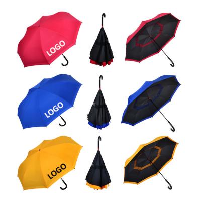 China Custom Minimalist Whosale Manufacturer Outdoor Reverse Inverted Umbrella With Different Colors for sale