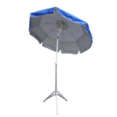 China Beach Umbrella Top Patented Double Canopy Windproof Auto Opening Beach Umbrella With Logo Imprint Customized for sale