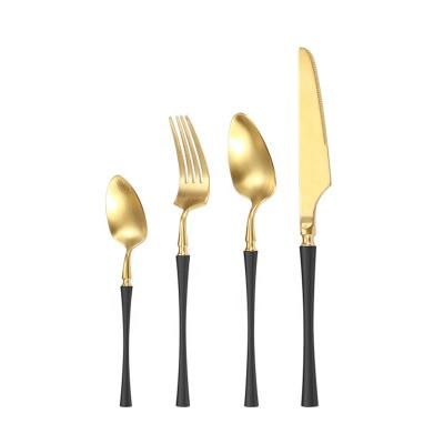 China Amazon Gold 4pcs Stainless Steel Cutlery Set Flatware Viable Hot Selling Luxury Luxury Set From Amazon for sale