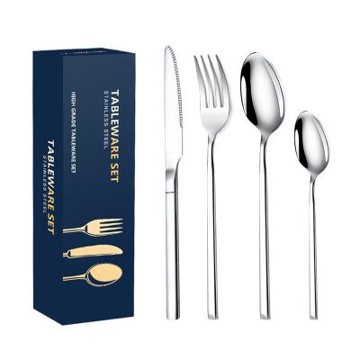 China Sustainable Luxury Gold 24pcs Stainless Steel Flatware Set Flatware Sets for sale