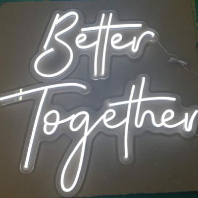 China Custom Soft Glass Signs Better Together Neon Signs For Wedding Party for sale