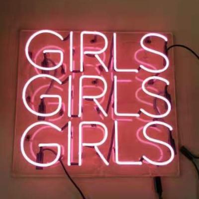 China Glass and Metal Tube Frame EU Plug Girls Girls Glass Tubes Traditional Neon Signs for sale