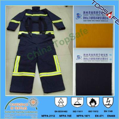 China 1971 EN 469 NFPA Flame Retardant Aramid Fire Fighting Suit And Firefighter Suit for sale