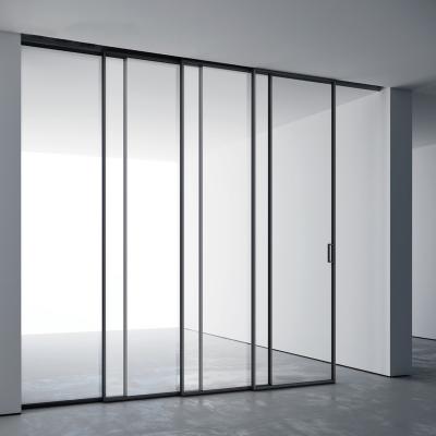 Chine Modern Aluminum Sliding Metal Style Double Sliding Door Narrow Open System à vendre