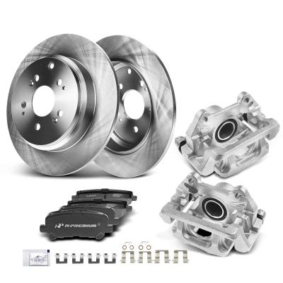 China 8x Rear Brake Rotors & Ceramic Brake Pads + Brake Caliper for Acura MDX 07-13 for sale