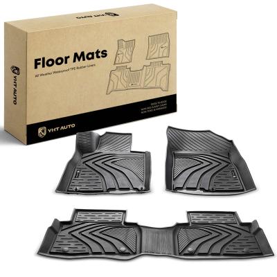 China 3x Front & Rear Black Floor Mats Liners for Hyundai Santa Fe 2019-2020 5 Seats for sale