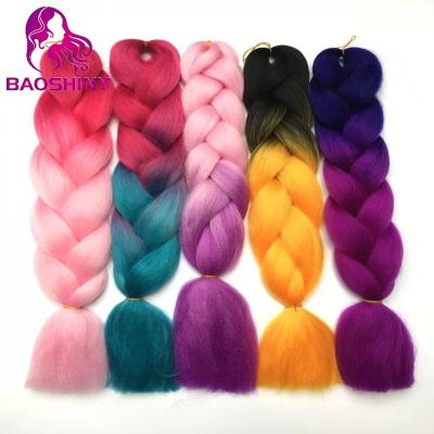 China Yaki 24inches High Quality Synthetic Ombre Hair Extension Braiding Hair Elephant Braids Synthetic Jumbo Braiding Hair for sale