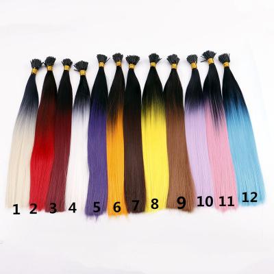 China i-tip hair pretty colored synthetic hair extensions three tone hair extension i tip hair extensions for sale