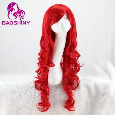 China Jerry Curl Long Wavy Red Cosplay Wig 80cm Synthetic Hair Wigs Factory Directly, High Quality and Good Price for sale