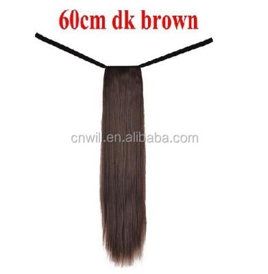 China Silky Straight Wave Synthetic Wrap Around Ponytail Extension Synthetic Hair Multicolor for sale