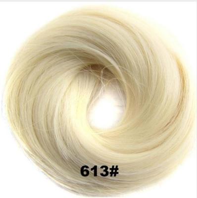 China Messy Wave One Piece Hair Scrunchie Donut Hair Bun Synthetic Hair Bun Elastic Messy Straight Hair Bun for sale