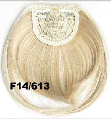 China Silky Straight Wave Women's Straight Neat Bangs Bangs Synthetic Hair Extensions Clip In Hair Piece for sale