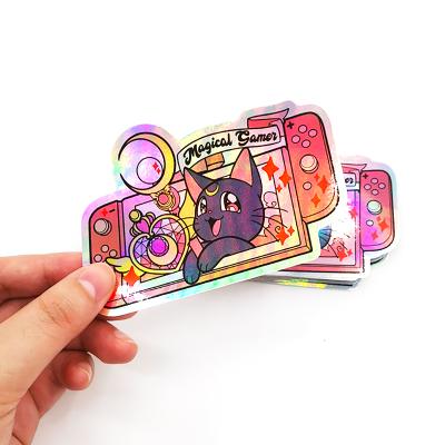 China Holographic Customize Holographic Printing Outdoor UV Proof Waterproof Adhesive PVC Vinyl Decal Die Cut Logo Stickers Label for sale