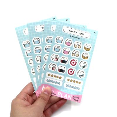 China Dongguan Waterproof Kiss Cut Cute Sticker Sheets Adhesive Paper Matte Printing Custom 500Pcs for sale