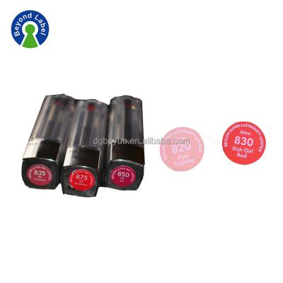 China Customized Bottom Design Lipstick Adhesive Tube Sticker Eco - Friendly Private Label for sale