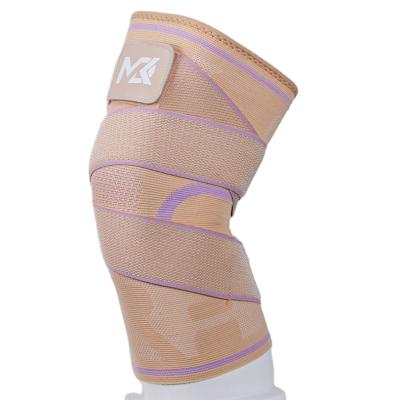 China High Quality Sports Safty Knee Silicone Padded Patella Support Compression Knee Brace With Adjustable Strap for sale