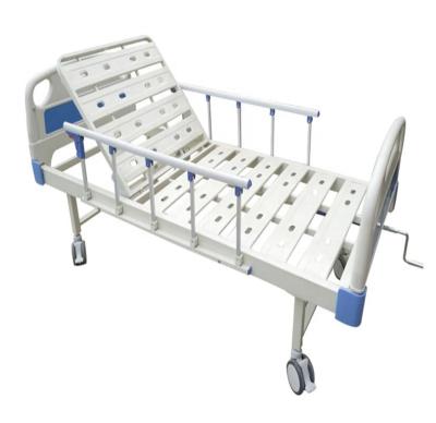 China Cheapest Steel Hospital Room With Silent Wheels 1 Function Medical Bed Durable Hospital Nursing Bed for sale