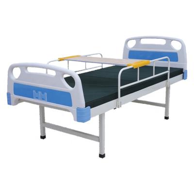 China Hospital Room Cheapest Steel Hospital Bed With Mattress And Guardrail Medical Nursing Bed for sale