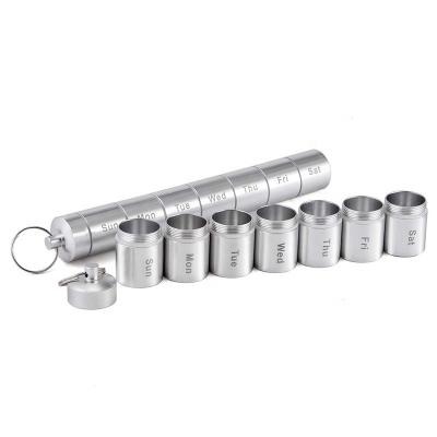 China Durable High Quality Portable Outdoor Aluminum Alloy 7 Day Pill Box Pill Storage Boxes for sale