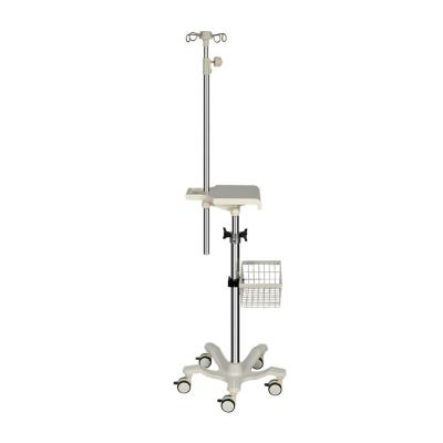 China 2022Deluxe Version Height Adjustable Medical Aluminum Alloy IV Pole Stand Infusion Pump Holder Drip for sale