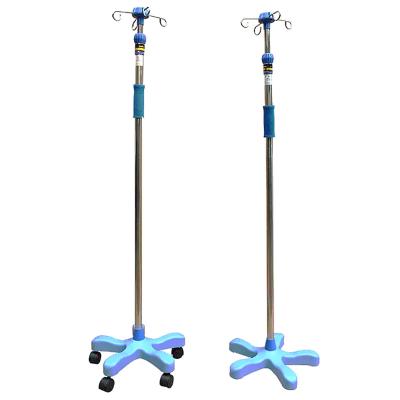 China Hospital Furniture Manufacturers Adjustable Waist Folding IV Infusion Portable Drip Stand for sale