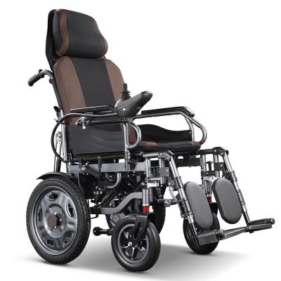 China Factory direct sale convenient steel electric wheelchair with adjustable legs and rear portable foldable all terrain wheelchair for sale