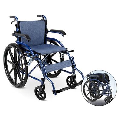 China Hottest Selling Commode Heavy Thick Steel Foldable Lightweight Manual Wheelchair For Disability for sale