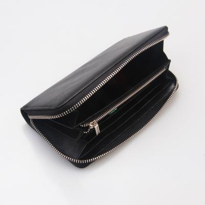 China Black Leather Zipper Purse Waterproof Hot Selling Zipper Wallet Waterproof Wallet for sale