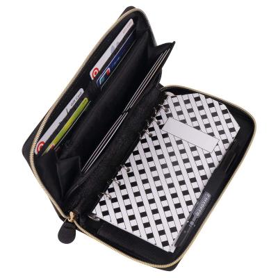 China PU Zip Wallet Waterproof Leather Organizer with Phone Pocket Clutch Wallet with Binding for sale