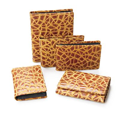 China New Arrival And Fashion RFID True Leather Wallet Card Holder Triple Wallet For Gift Set for sale