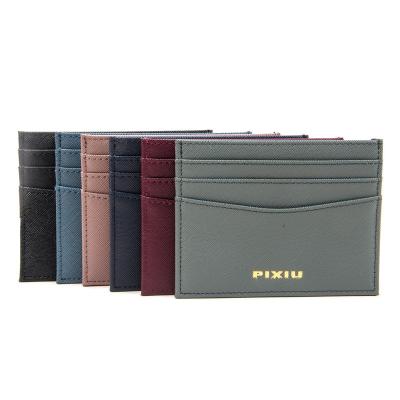 China NATIONAL Custom Color Saffiano Leather Slim Card Holder Wallet Credit Card Holder Wallet for sale