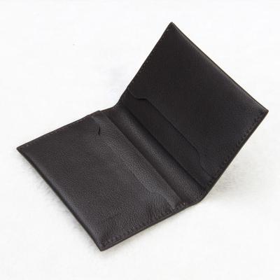 China Fashion Customized Genuine Leather Slim Thin Slim Card Holder Logo Business Card Holder For Men for sale