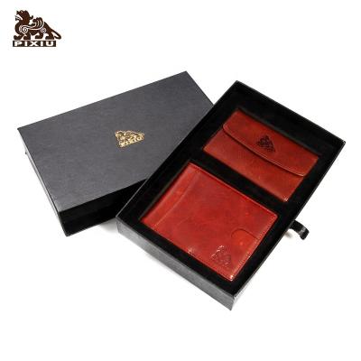 China Money Clip and Metal Card Holder Customized Set Genuine Leather and Metal Wallet Clip Money Card Holder Gift for Men for sale