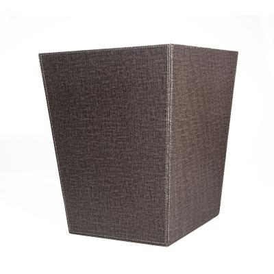 China OEM Customized Single Leather Five Star Hotel Viable Bulk Color Hotel Room Waste Bin Waste Bin for sale