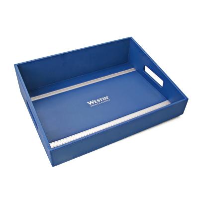 China Hotel Room Service Leather Shoes Tray High Quality Customized Hotel Room Service Leather Shoe Tray for sale