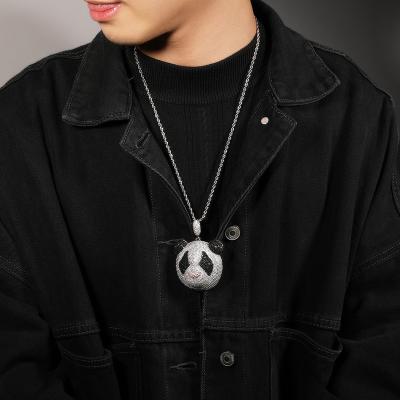 China Hiphop All Diamond Panda Jewelry Pendant Shining Personality Men Iced Out Hip Hop Panda Pendant Necklace for sale