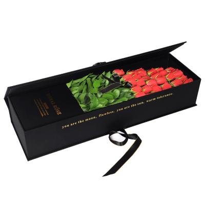 China Recyclable Luxury Cardboard Flower Gift Packaging Box With Ribbon for sale