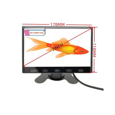 China Car LCD Monitor 7 Inch HD-MI +VGA+AV 1024*600 Remote Control Car LCD Monitor Screen Input Truck Bus Rearview Car Monitor 12V 24V coach for sale