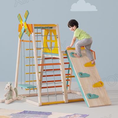 China XIHA Wooden Toddler Climbing Frame Climbing Frame Slide Gym Toddler Activity Indoor Play Gym Eco-Friendly for sale