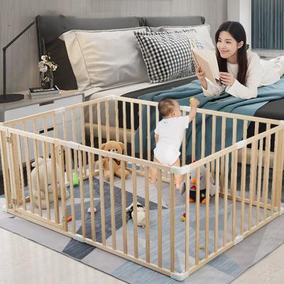 China Wholesale Price Durable Wooden Playpen Factory XIHA Laufstall Family Solid Wood Playpen For Baby Children Safety Playpen Wooden Fence With Gate for sale