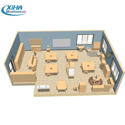 China XIHA Modern High Quality Montessori School Children Classroom Design Furniture Set Kindergarten Nursery Furniture for sale