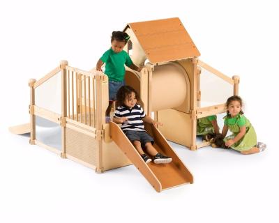 China XIHA Wooden Kids Outdoor Playground Slides Kids Garden Kindergarten Amusement Park Equipment Kids Outdoor Playground Furniture for sale