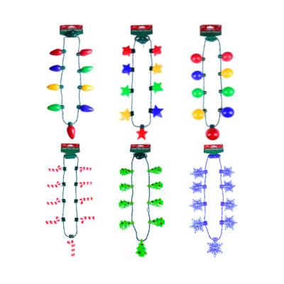 China Slow/fast/random Flashing Fashion Colorful Party Light Up Xmas Flashing Led Christmas Bulb Necklace for sale