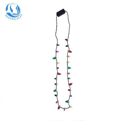 China Christmas mini bulb neckalce Christmas Hot Selling Led Flashing Mini Bulb Light Up Kids Necklace for sale